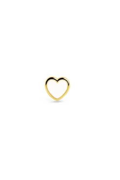 Singularu Pendiente Suelto Heart White Enamel Oro Amarillo Sale