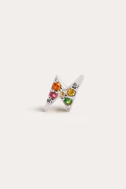 Singularu Pendiente Suelto Rayo Colors Plata Gris Sale