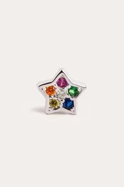 Singularu Pendiente Suelto Star Colors Plata Gris Best
