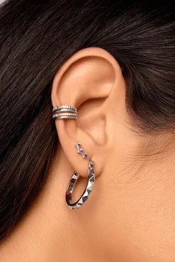 Singularu Pendiente Suelto Triple Spark Lavande Plata Gris Hot