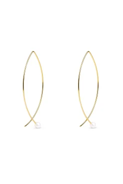 Singularu Pendientes Arch Pearl Oro Amarillo