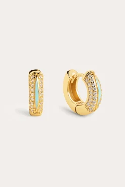 Singularu Pendientes Aro Bold Sky Enamel Oro Amarillo Best