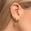 Singularu Pendientes Aro Cord Baño Oro Amarillo Sale