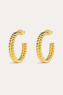 Singularu Pendientes Aro Cord Baño Oro Amarillo Sale