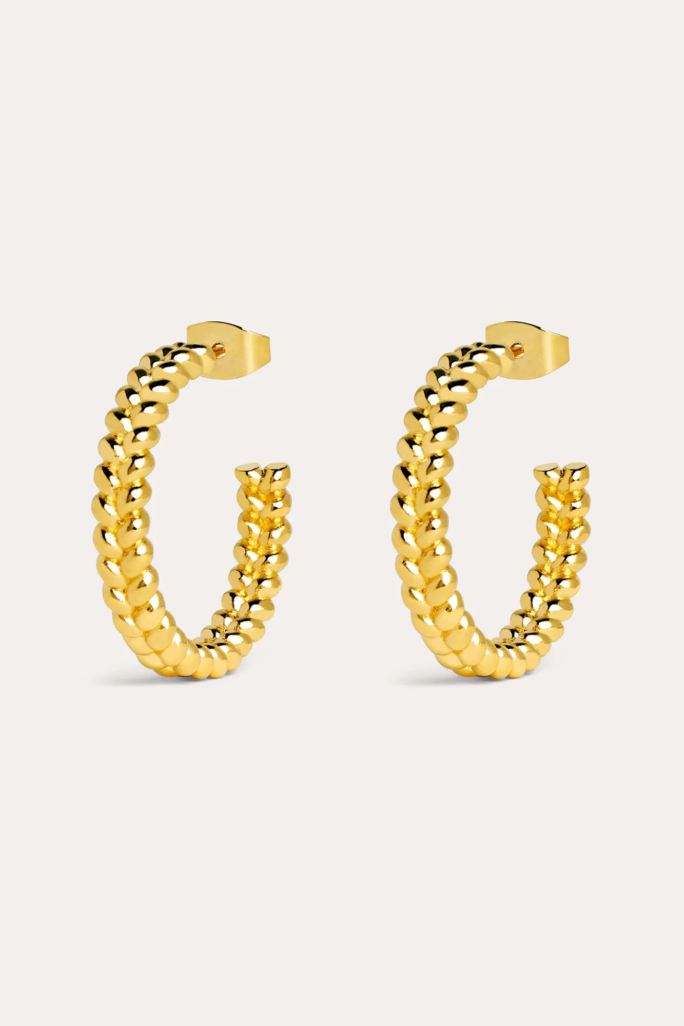 Singularu Pendientes Aro Cord Baño Oro Amarillo Sale
