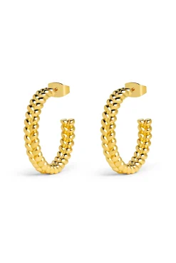 Singularu Pendientes Aro Cord Baño Oro Amarillo Sale