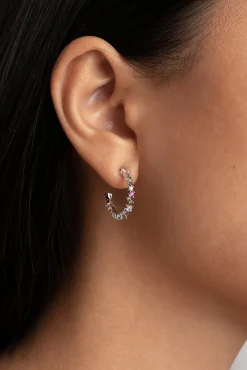 Singularu Pendientes Aro Estellar Colors Plata Gris Outlet