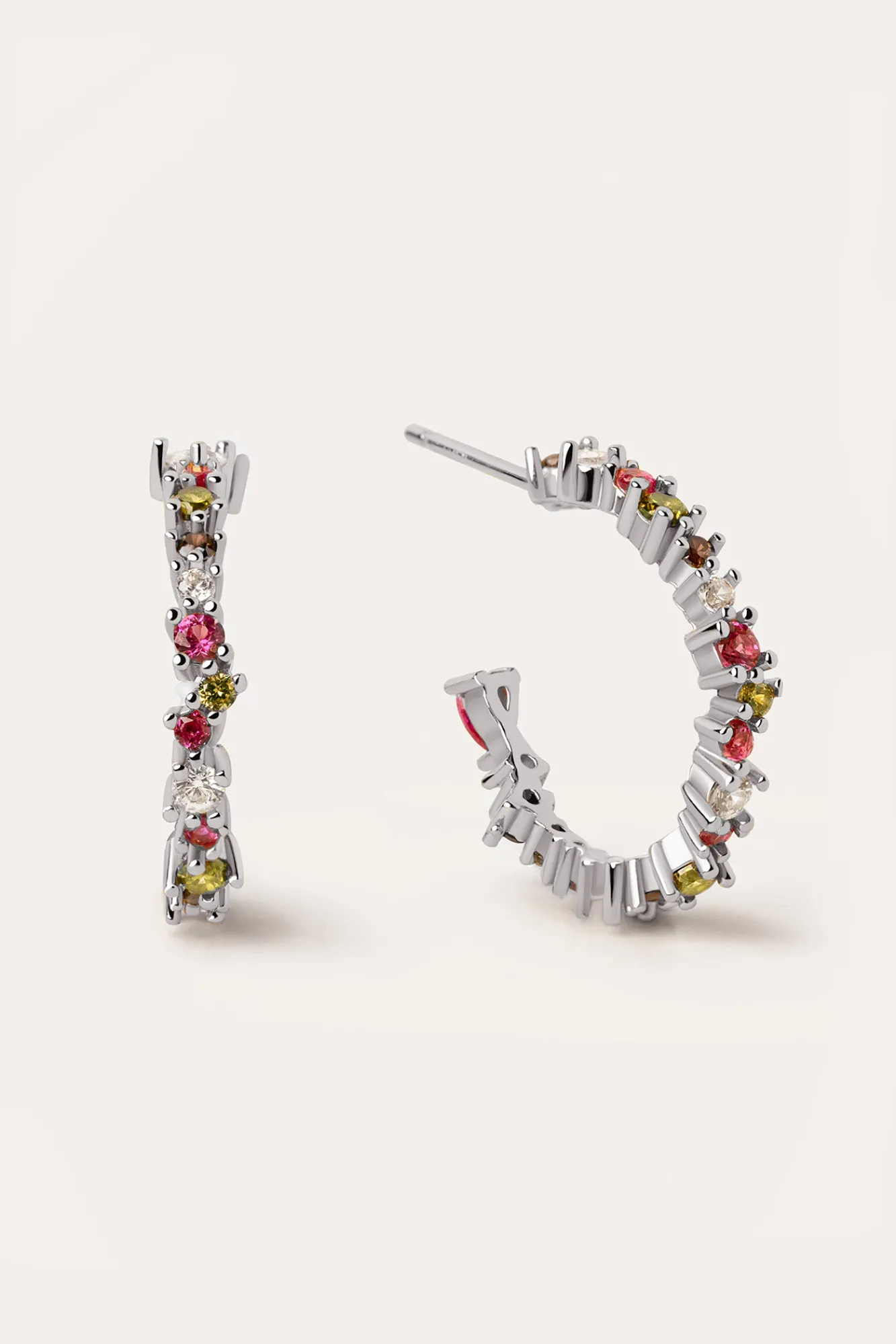 Singularu Pendientes Aro Estellar Colors Plata Gris Outlet