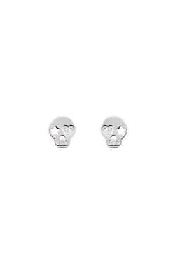 Singularu Pendientes Calavera Plata Gris New
