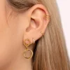 Singularu Pendientes Circles Twist Baño Oro Amarillo Hot