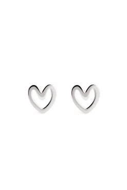 Singularu Pendientes Heart Shape Plata Gris New