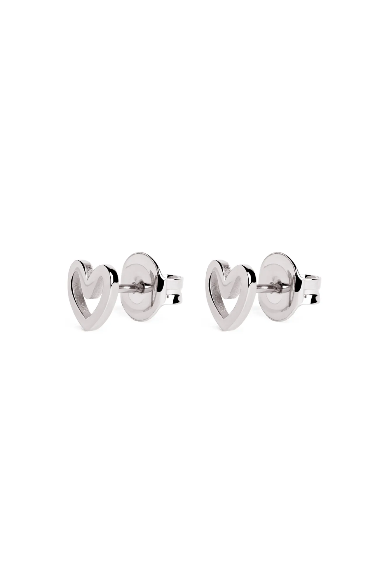Singularu Pendientes Heart Shape Plata Gris New