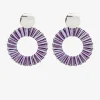 Vilanova Pendientes Largos Con Textil Rosa Outlet