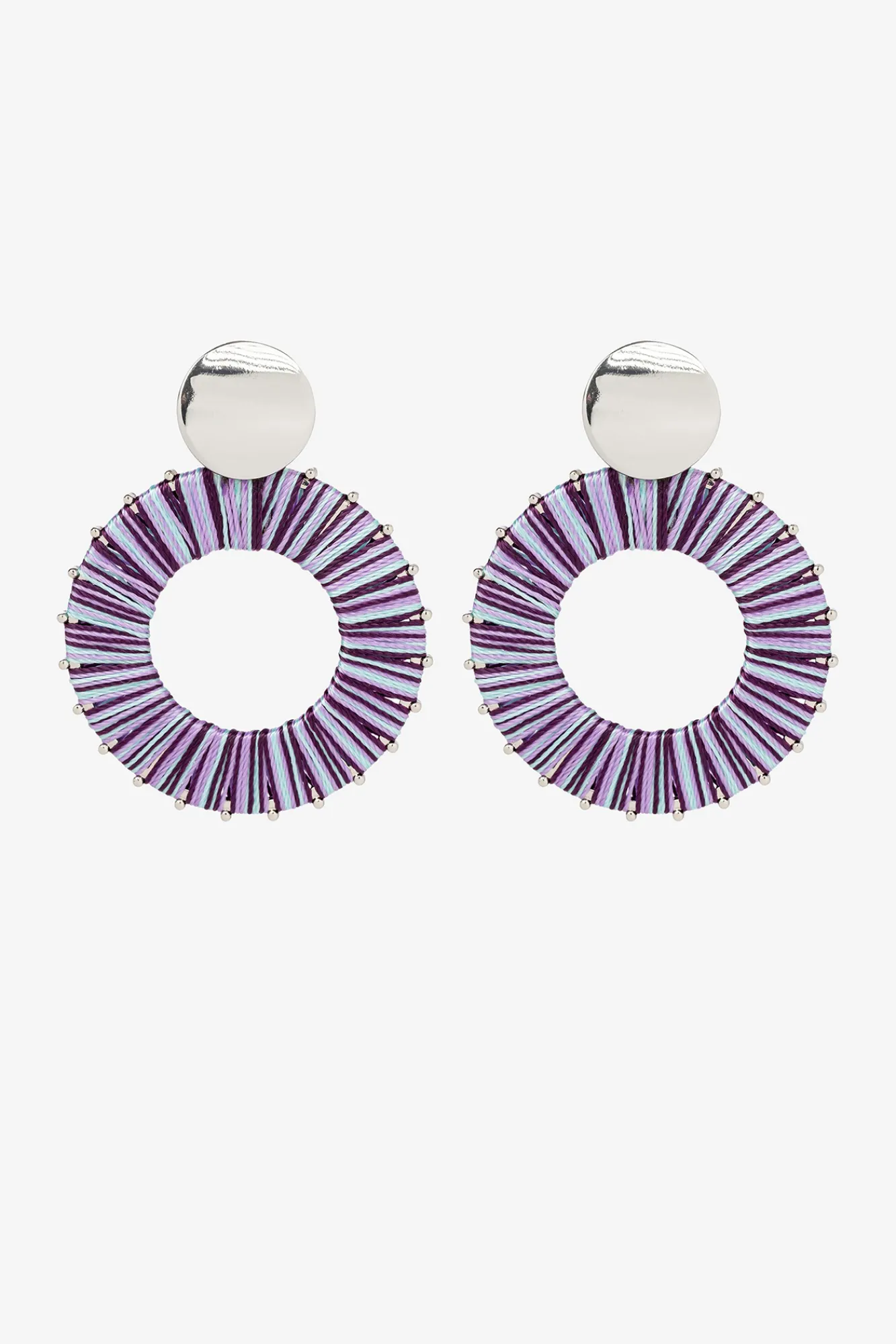 Vilanova Pendientes Largos Con Textil Rosa Outlet