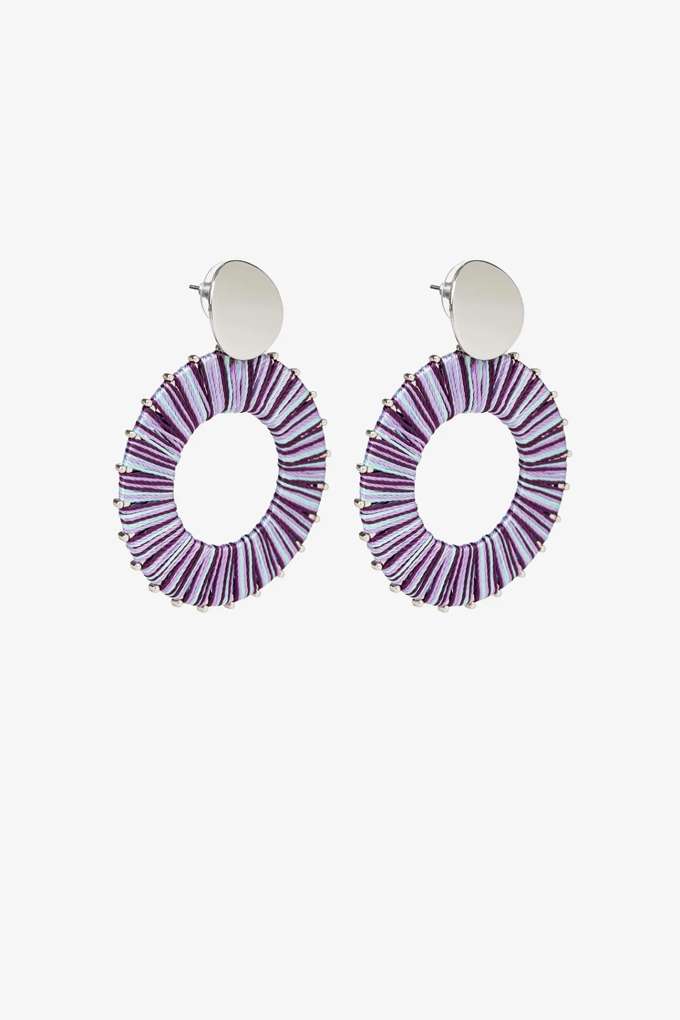 Vilanova Pendientes Largos Con Textil Rosa Outlet
