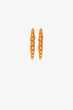 Vilanova Pendientes Largos Con Textil Amarillo Online