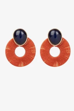 Vilanova Pendientes Largos En Tela Amarillo Discount