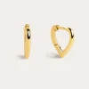 Singularu Pendientes Petal Plata Baño Oro Amarillo