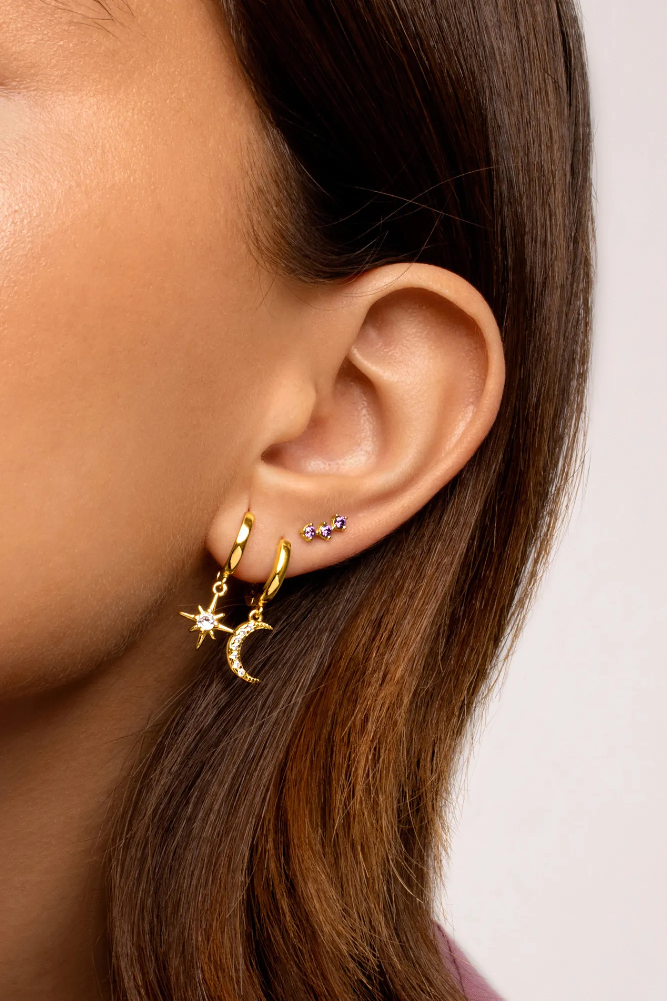 Singularu Pendientes Polar Moon Spark Oro Amarillo Outlet