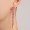 Singularu Pendientes Riviere Triple Raspberry Baño Oro Amarillo Outlet