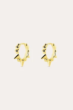 Singularu Pendientes Single Rolling Plata Baño Oro Amarillo Hot