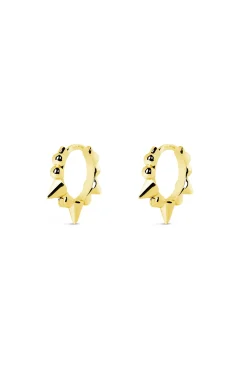 Singularu Pendientes Single Rolling Plata Baño Oro Amarillo Hot