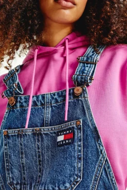 Tommy Jeans Peto Vestido Vaquero Con Badge Azul Oscuro Hot