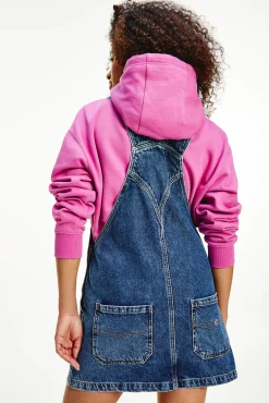 Tommy Jeans Peto Vestido Vaquero Con Badge Azul Oscuro Hot
