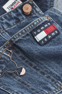 Tommy Jeans Peto Vestido Vaquero Con Badge Azul Oscuro Hot
