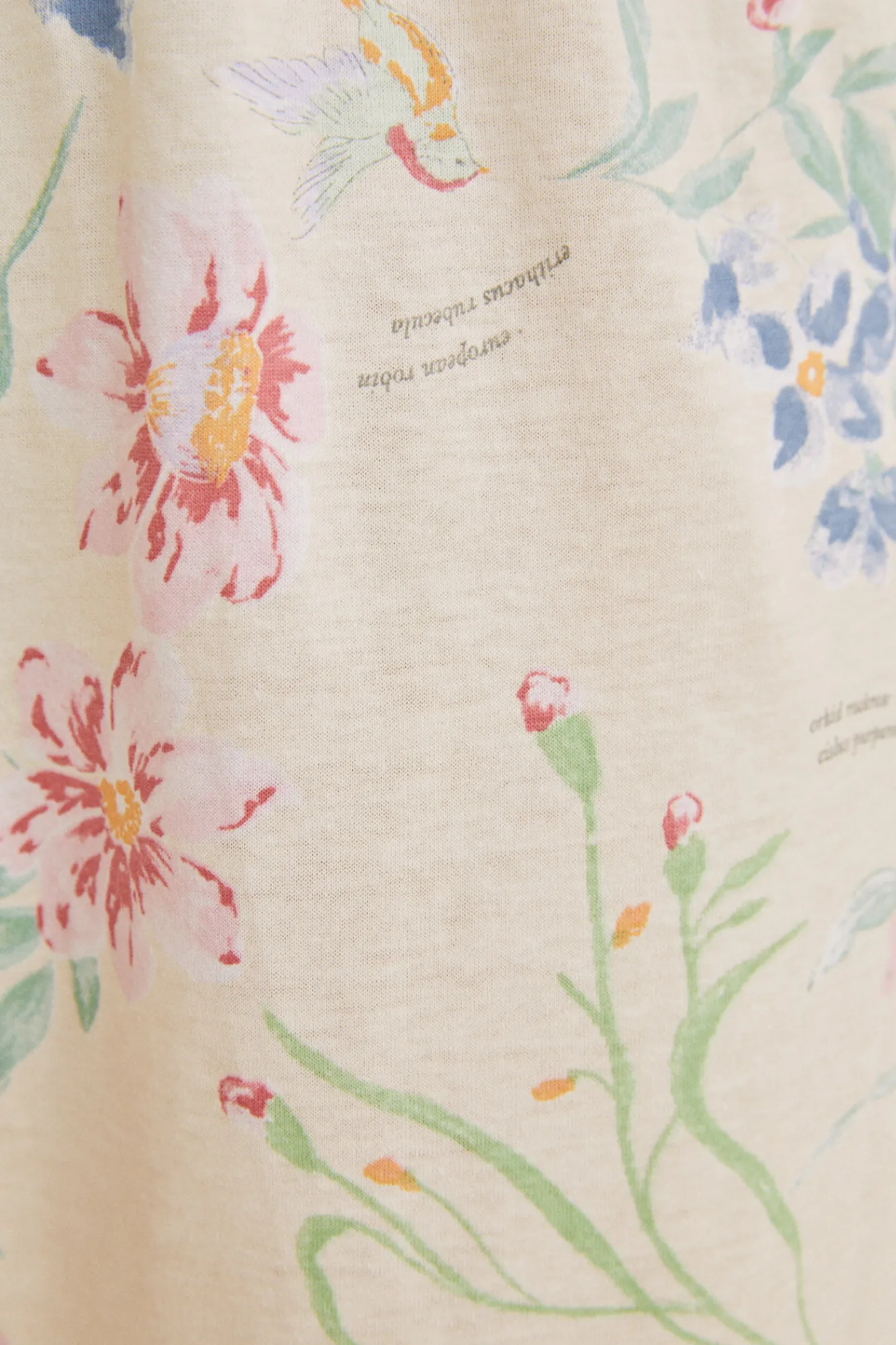 Women'secret Pijama 100% Algodon Capri Blanco Flores Beige Clearance