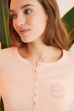 Women'secret Pijama 100% Algodon Flores Naranja Outlet