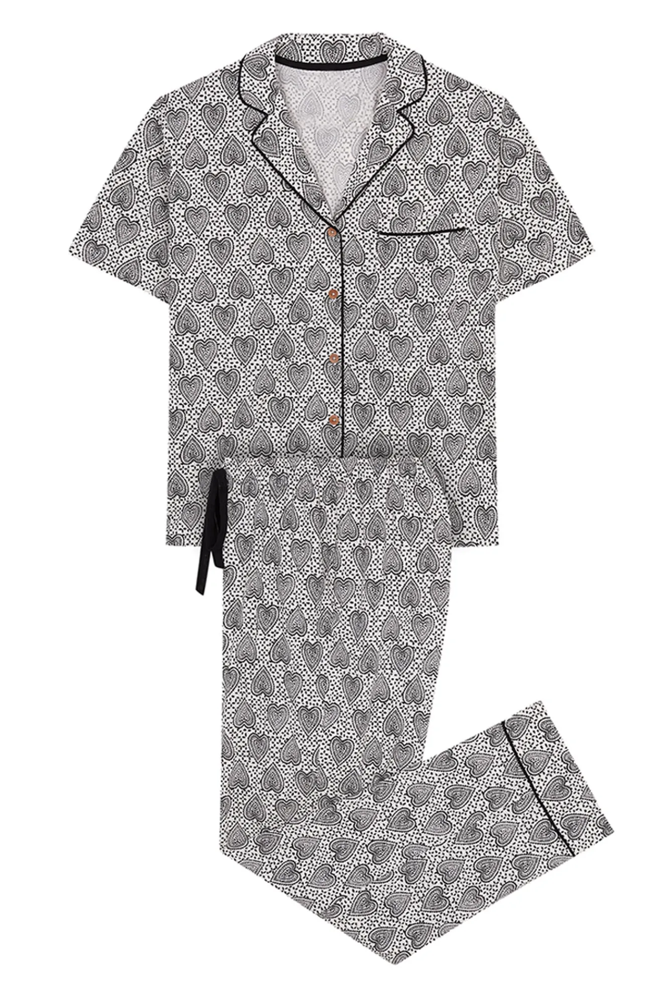 Women'secret Pijama Camisero 100% Algodon Estampado Geometrico Beige Sale