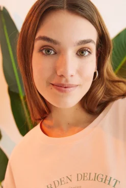 Women'secret Pijama Corto 100% Algodon Flores Naranja Hot