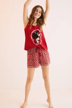 Women'secret Pijama Corto 100% Algodon Mafalda Rojo Outlet
