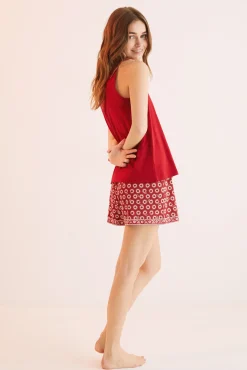 Women'secret Pijama Corto 100% Algodon Mafalda Rojo Outlet