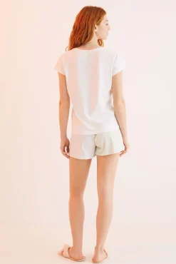 Women'secret Pijama Corto 100% Algodon Multicolor Beige Sale