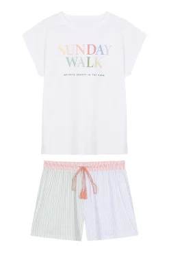 Women'secret Pijama Corto 100% Algodon Multicolor Beige Sale