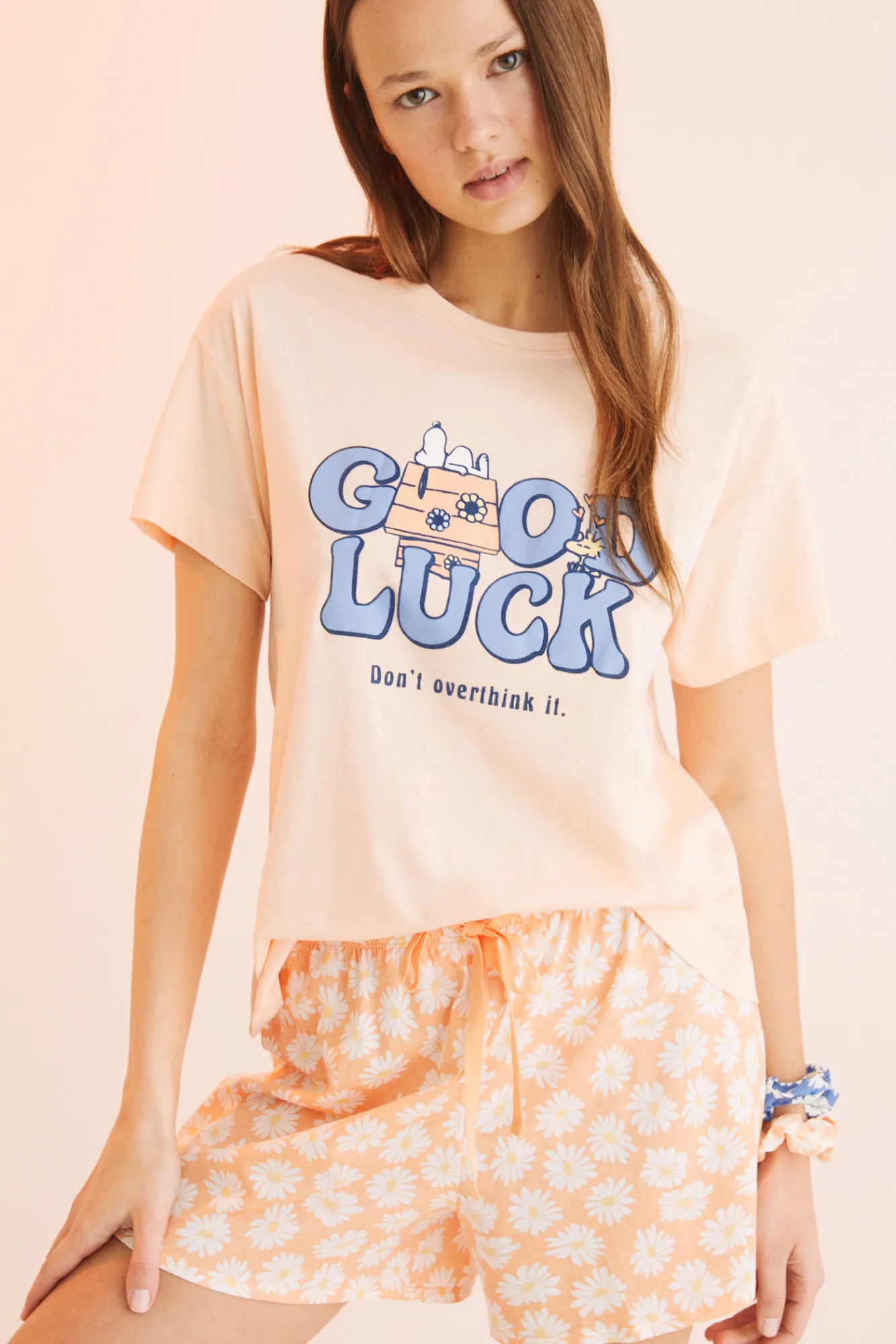 Women'secret Pijama Corto 100% Algodon Snoopy Naranja Sale