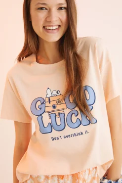 Women'secret Pijama Corto 100% Algodon Snoopy Naranja Sale