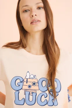 Women'secret Pijama Corto 100% Algodon Snoopy Naranja Sale