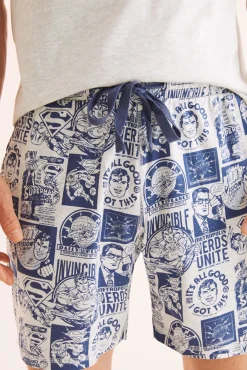 Women'secret Pijama Corto Hombre 100% Algodon Superman Gris Sale