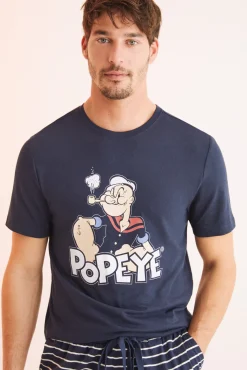 Women'secret Pijama Corto Hombre Algodon Popeye Azul Hot