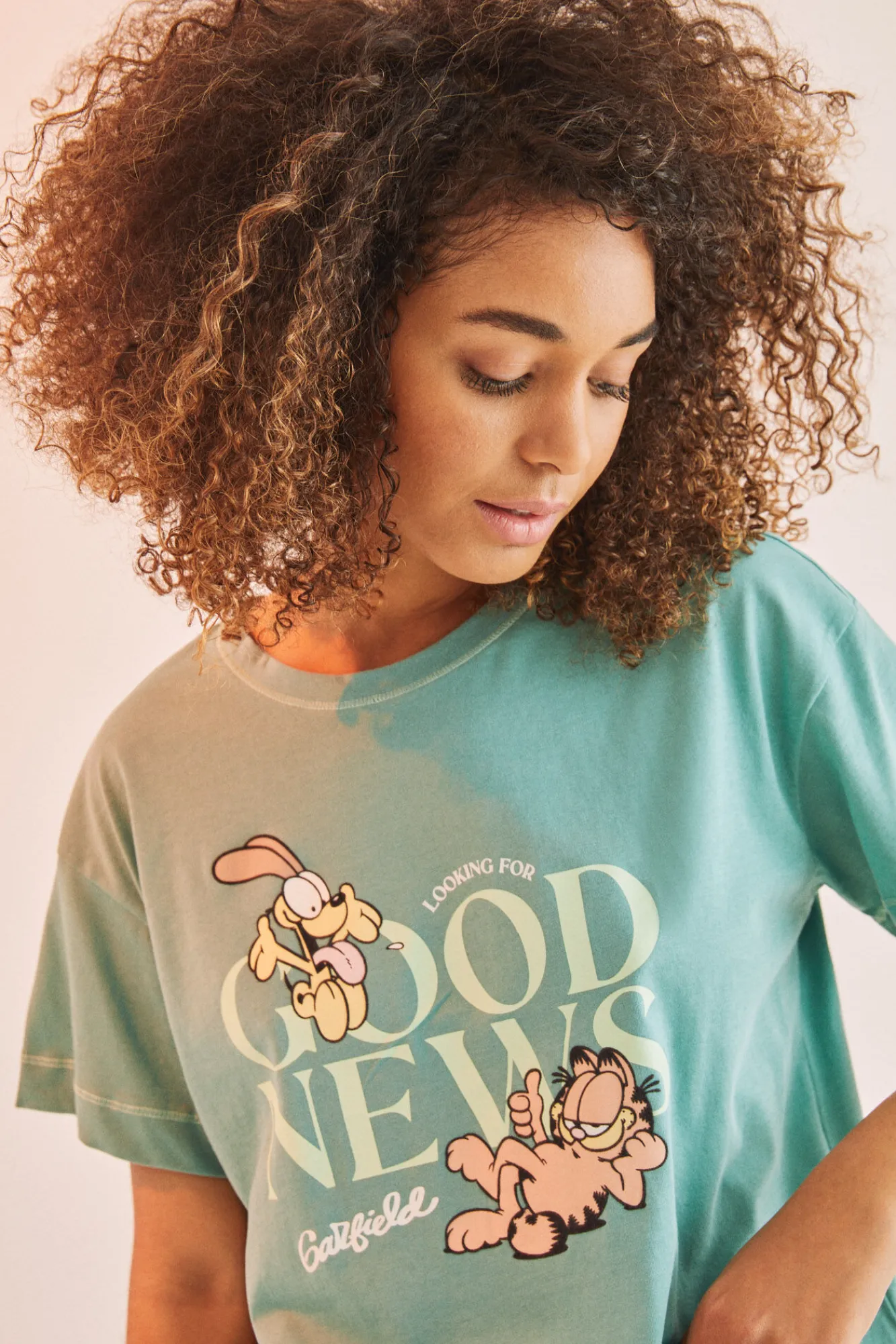 Women'secret Pijama Corto Rayas Garfield Verde Discount