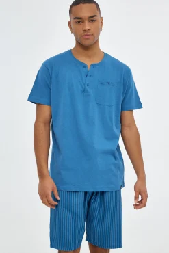 Inside Pijama De Hombre Pantalon Rayas Azul Medio New