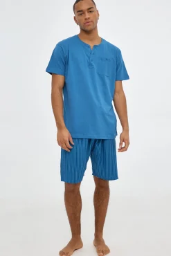 Inside Pijama De Hombre Pantalon Rayas Azul Medio New