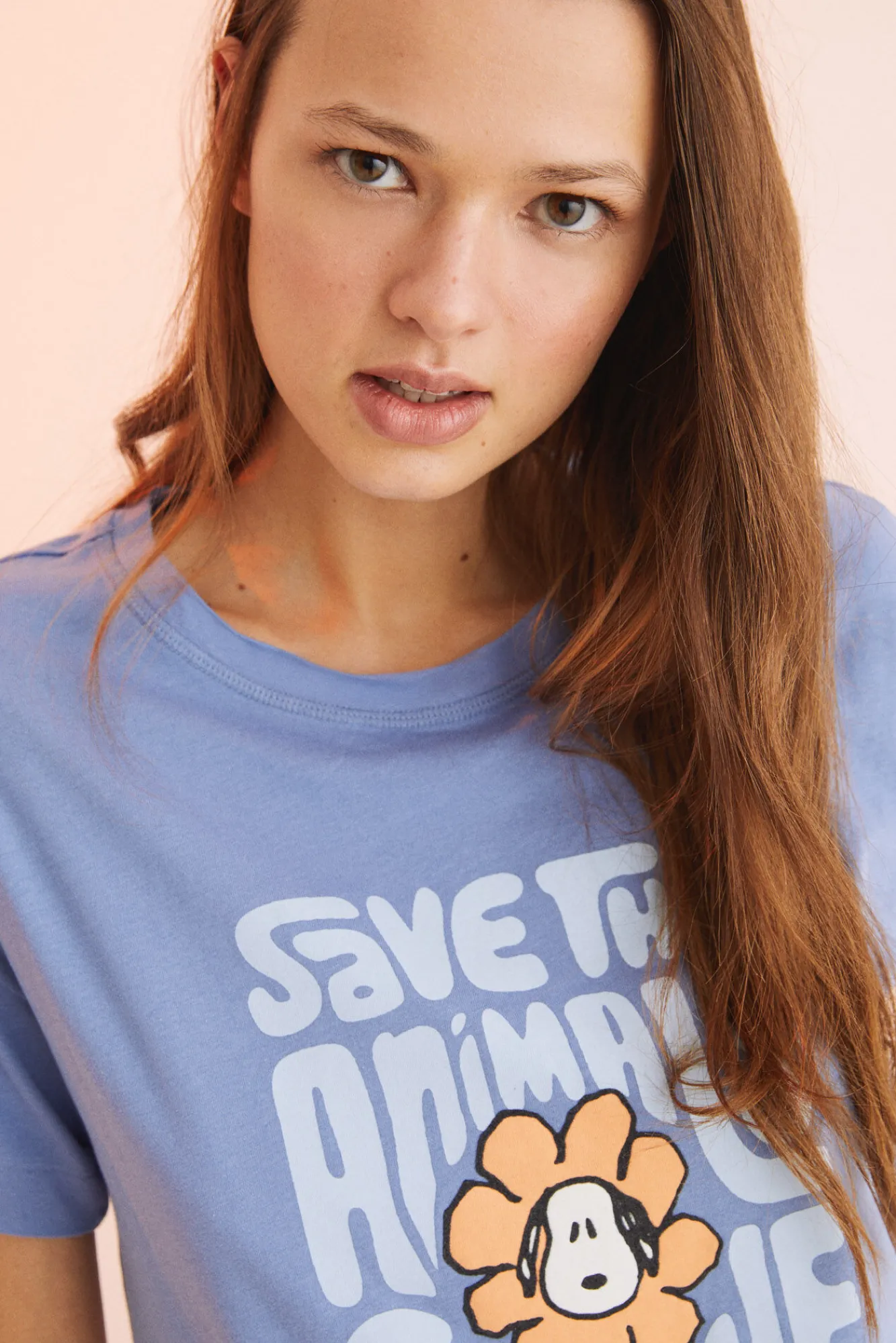 Women'secret Pijama Largo 100% Algodon Snoopy 'save The Planet' Azul Hot