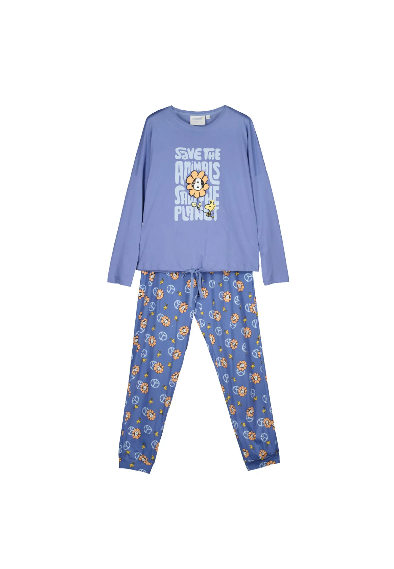 Women'secret Pijama Largo 100% Algodon Snoopy Azul Hot