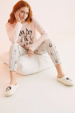 Women'secret Pijama Largo Algodon Mafalda Rosa Outlet