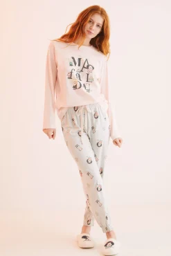 Women'secret Pijama Largo Algodon Mafalda Rosa Outlet