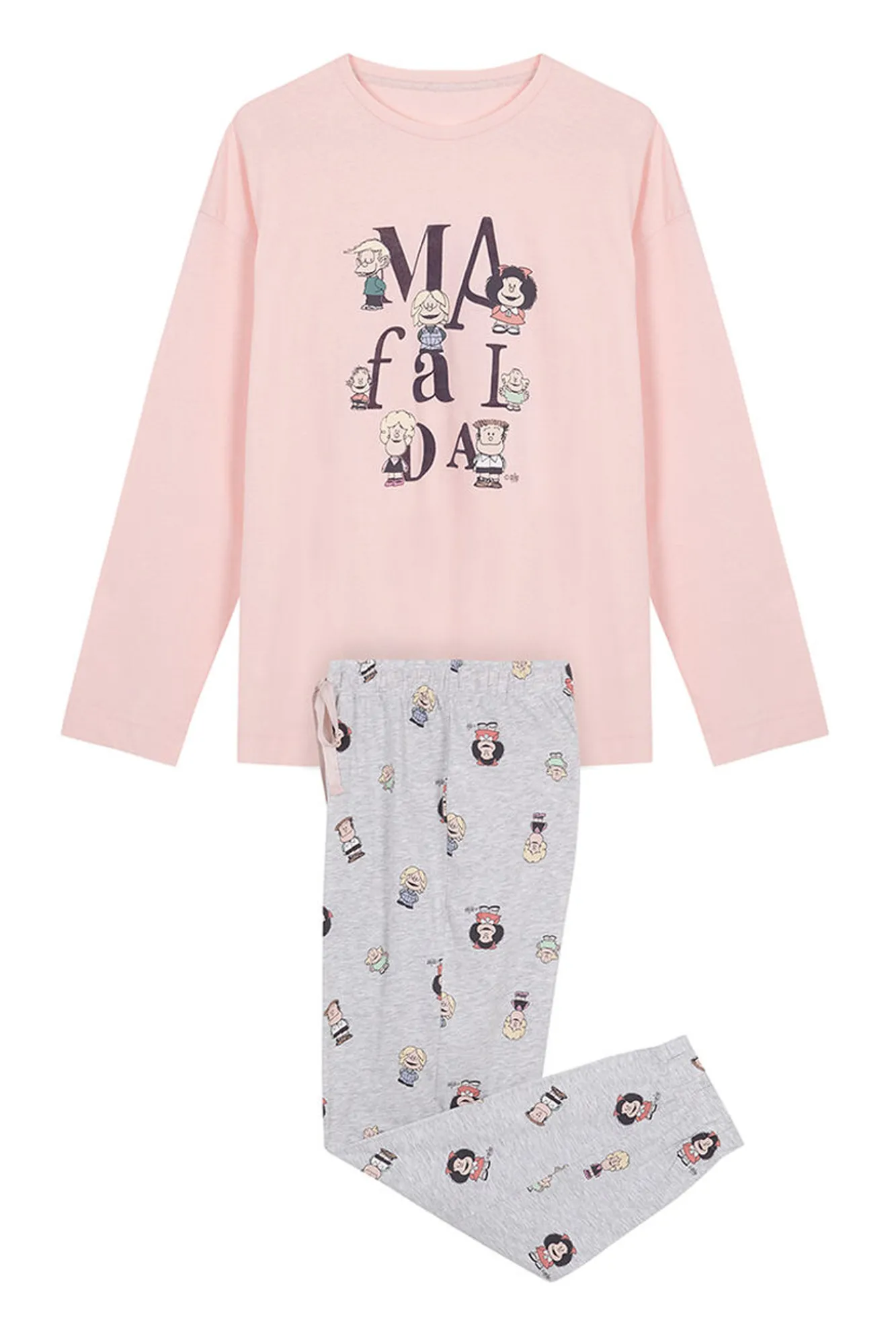 Women'secret Pijama Largo Algodon Mafalda Rosa Outlet